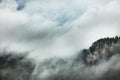rain clouds over the forest. Mountain landscape. Turkey Royalty Free Stock Photo