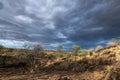 Rain clouds over the Khomas Highlands, Namibia Royalty Free Stock Photo