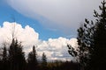 Rain clouds over landscape in Vasterbotten, Sweden Royalty Free Stock Photo