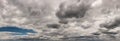 Rain clouds panorama format with blue sky Royalty Free Stock Photo