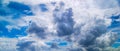 Banner Panorama Storm Clouds Gather against blue sky Royalty Free Stock Photo