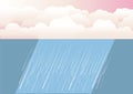 Rain clouds.Vector nature illustration background