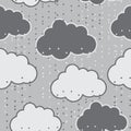 Rain clouds vector seamless background abstract Royalty Free Stock Photo