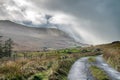 Rain coming in at the Bluestack Mountains between Glenties and Ballybofey in County Donegal - Ireland Royalty Free Stock Photo