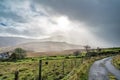 Rain coming in at the Bluestack Mountains between Glenties and Ballybofey in County Donegal - Ireland