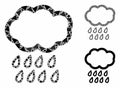 Rain Composition Icon of Inequal Elements