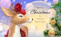 Rain deer, merry christmas and happy new year Royalty Free Stock Photo