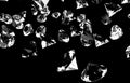 Rain diamonds thrown on black background Royalty Free Stock Photo