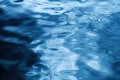 Rain drop circular pattern on rippled blue water surface, raindrops circles as abstract seasonal background Royalty Free Stock Photo