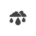 Rain drop and clouds vector icon Royalty Free Stock Photo