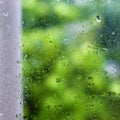 Rain drop on old window