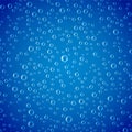 Rain drop or water bubbles blue background Royalty Free Stock Photo