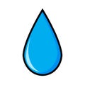 Rain drop. Water droplet icon. Simple flat blue aqua. Vector illustration isolated on white background Royalty Free Stock Photo