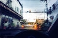 Rain droplets on car windshield. Royalty Free Stock Photo