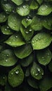 Rain Droplets Drops on Leaves and Trunks in The Forest