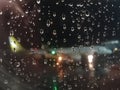 Rain Drops on Airplane Window Royalty Free Stock Photo
