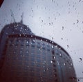 Rain drops and building Royalty Free Stock Photo