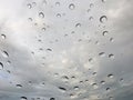 Rain drops on car front window Royalty Free Stock Photo