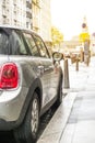 Wet car after rain in Luxemburg. Royalty Free Stock Photo