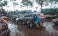 Rain drops ,car ,mirror Royalty Free Stock Photo