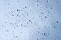 Rain drops on clear glass, rain droplets Royalty Free Stock Photo