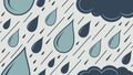 Rain Drops and Clouds Pattern for Weather Forecasts, vector design Generative AI Royalty Free Stock Photo