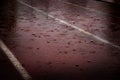 Rain Drops Falling on Race Running Track Delaying Competitions