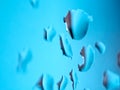 Rain drops on a glass close up