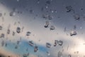 Rain drops on glass windscreen close-up Royalty Free Stock Photo