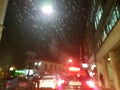 Rain drops in the night winter in ioannina city Royalty Free Stock Photo