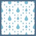 Rain drops seamless pattern background vector water blue nature raindrop abstract illustration Royalty Free Stock Photo