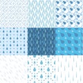 Rain drops seamless pattern background vector water blue nature raindrop abstract illustration Royalty Free Stock Photo