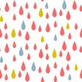 Rain drops seamless vector pattern.