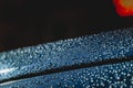 Rain drops on the surface of the car, abstract background Royalty Free Stock Photo
