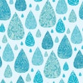 Rain drops textured seamless pattern background