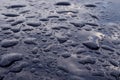 Rain drops on top of the dark car roof Royalty Free Stock Photo