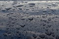 Rain drops on top of the dark car roof Royalty Free Stock Photo