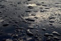 Rain drops on top of the dark car roof Royalty Free Stock Photo