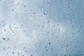 Rain drops water on glass window background Royalty Free Stock Photo