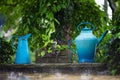 Rain drops with watering can