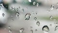 Rain drops on window. Bubbles on glass