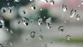 Rain drops on window. Bubbles on glass