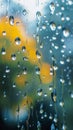 Rain Drops on a Window With Buildings in the Background Royalty Free Stock Photo