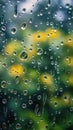 Rain Drops on a Window With Buildings in the Background Royalty Free Stock Photo