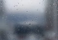Rain drops on window glass Royalty Free Stock Photo