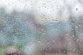 Rain drops on a window glass. Abstract background texture. Defocused image Royalty Free Stock Photo