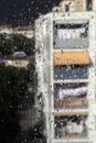 Rain drops on window glass