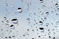 Rain drops on window glass , natural pattern of Royalty Free Stock Photo