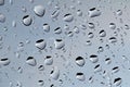 Rain drops on window glass , natural pattern of Royalty Free Stock Photo