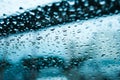 Rain drops on the window glass, water on mirror, selective focus Royalty Free Stock Photo